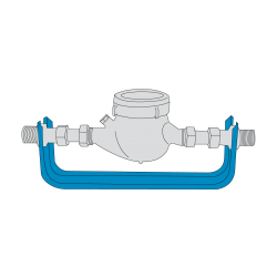 BMeters Konsola wodomierzowa z mosiężnymi śrubunkami 3/4'' 5907738164651